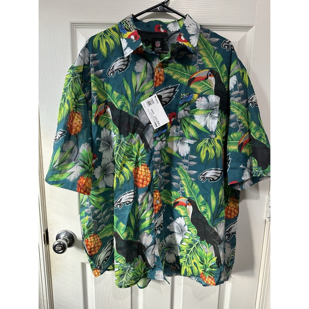 FOCO Philadelphia Eagles NFL men's floral button-up shirt 2XL